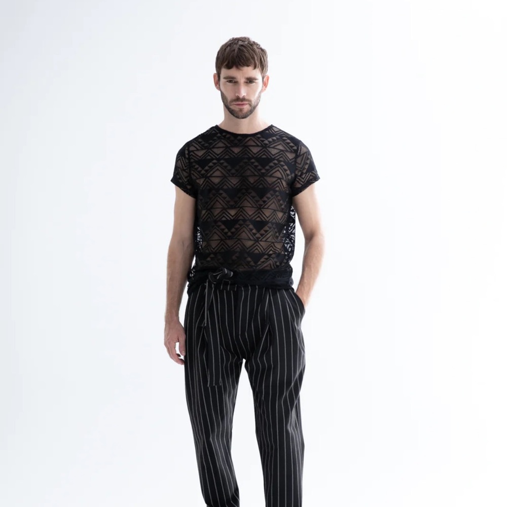 Sheer geometric shirt